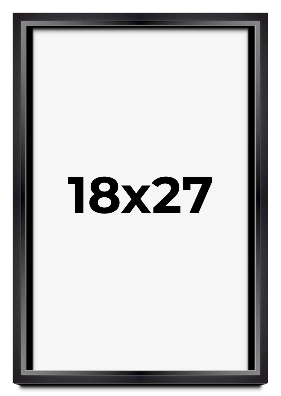 18x27 Modern Shadow Box 1.5" Depth Black Picture Frame - UV Acrylic, Backing, Hanging Hardware